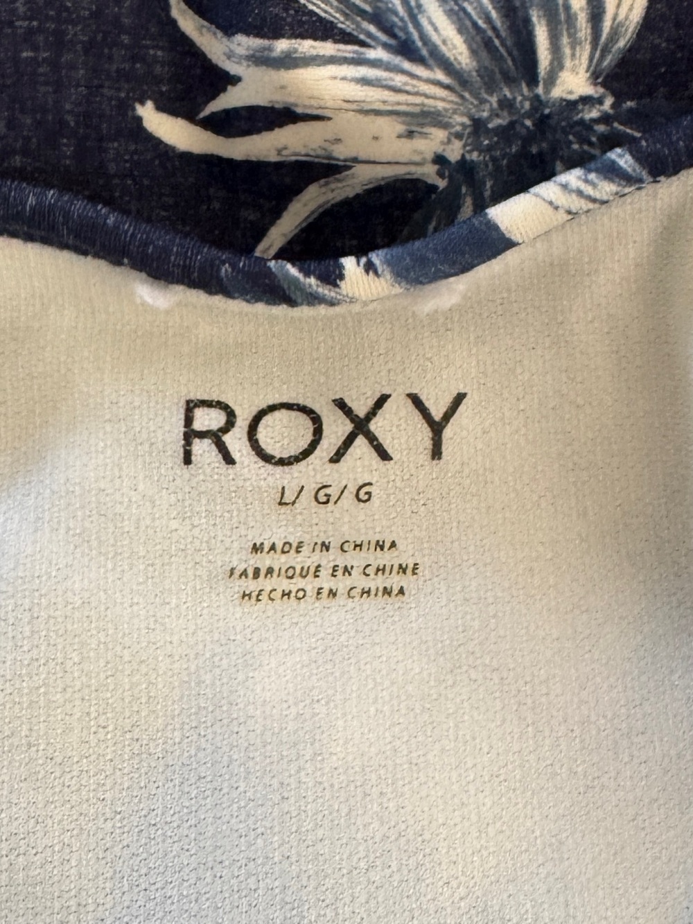 Roxy Hippy Hour Floral One Piece Swimsuit Large Ladder Trim Blue Modest tropical - Picture 5 of 8